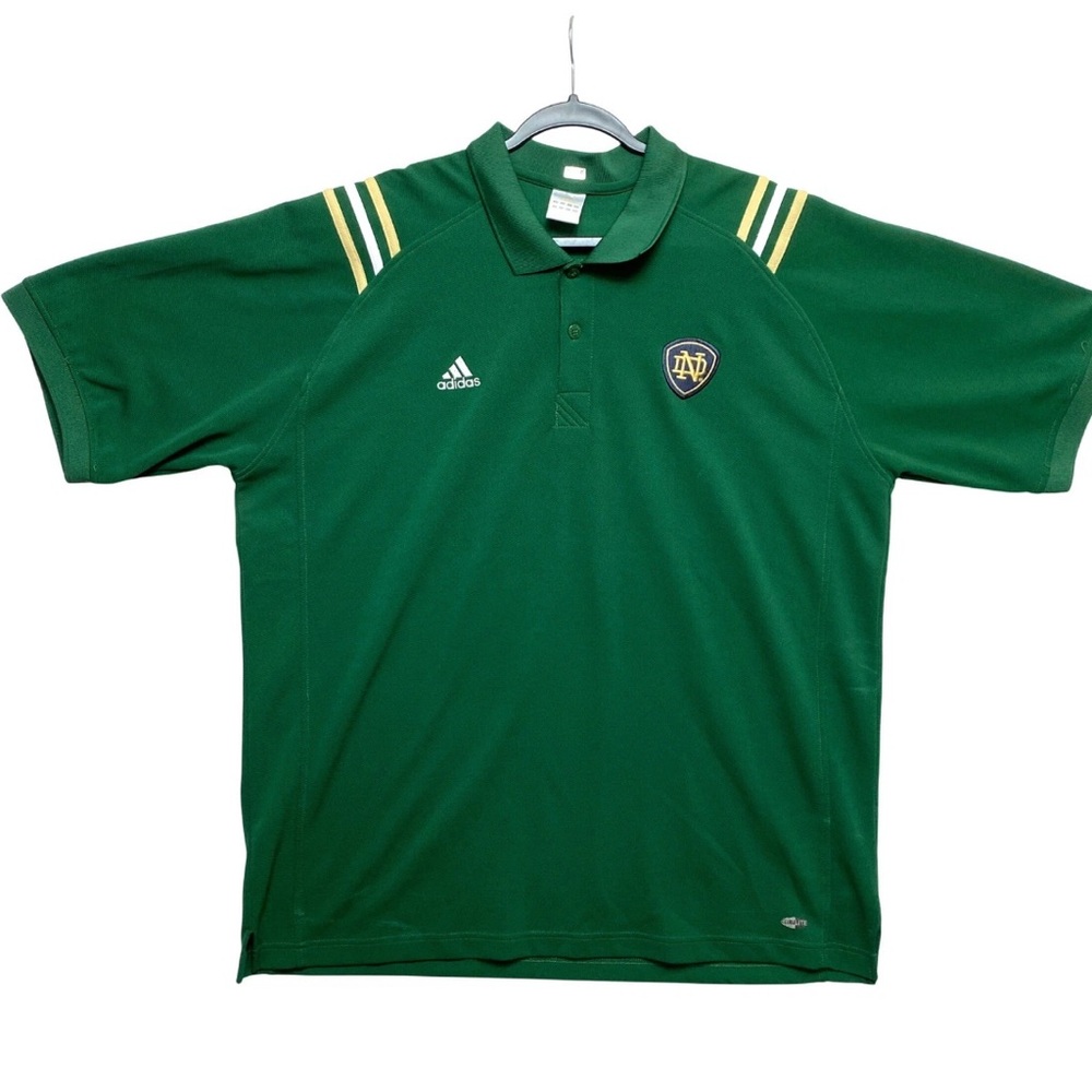 Adidas Notre Dame Fighting Irish Polo Shirt Mens Large Green Climalite